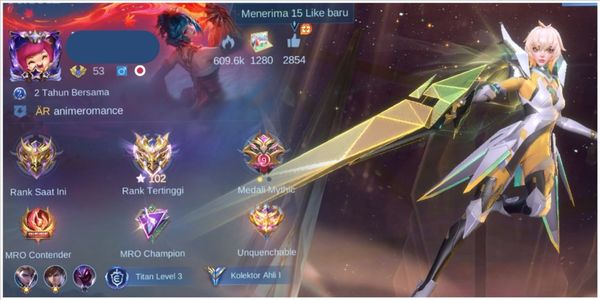 PRO ML ACCOUNT HANDSOME WITH COOL SKINS CALCER GREAT