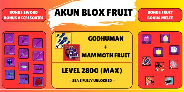 Blox Fruit Account (Max Level) – Godhuman + Mammoth