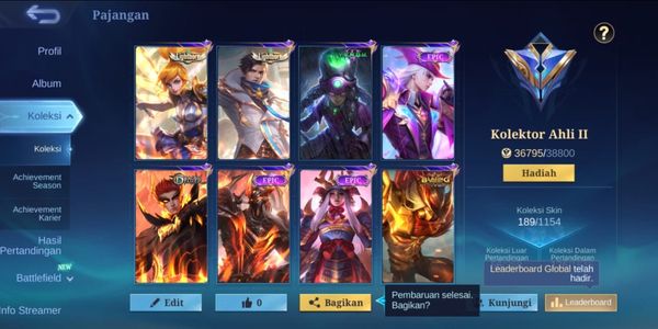 MOBILE LEGENDS ACCOUNT | EXPERT COLLECTOR | MANY EPIC SKINS #3