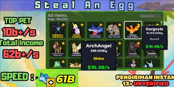 Money Income $62B/s | INSANE Speed 61B | ArchAngel $10.3B/s | Steal An Egg Account