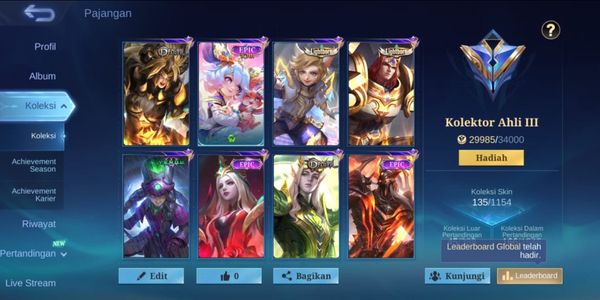 #003 MOBILE LEGEND ACCOUNT | EXPERT COLLECTOR | MANY EPIC SKINS