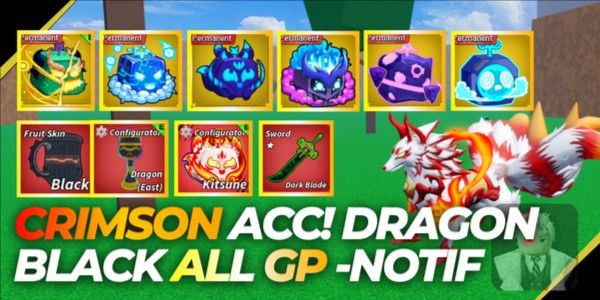 Akun CRIMSON SKIN Perm Dragon Black Skin All GP -Notif +2 Storage