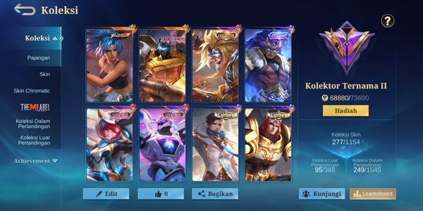 Mobile Legends अकाउंट GG - बहुत सारे स्किन और हीरो
