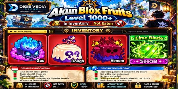 Gas | Dough | Venom | Bonus Limited Skin | Fruit in Inventory | Not Eaten | Blox Fruits Account