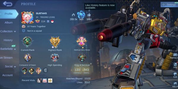 ACCOUNT MLBB | SKIN 300+ | HEROES & EMBLEM MAX | SAFE GUARANTEED