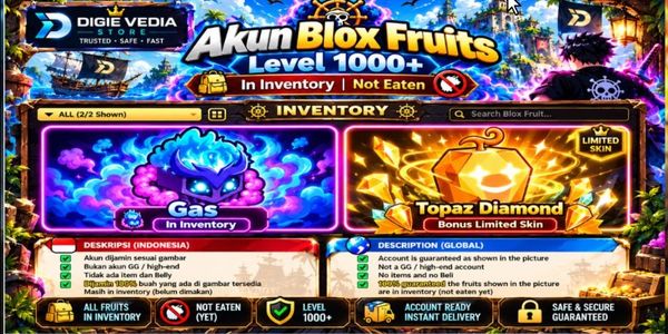 Gas | Bonus Limited Skin | Fruit in Inventory | Not Eaten | Blox Fruits Account