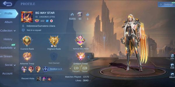 ACCOUNT MLBB | SKIN 200+ | HEROES & EMBLEM MAX | SAFE GUARANTEED