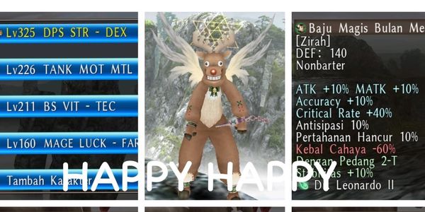ACCOUNT CAP 325 5SLOT CHAR EQUIPPED WITH UNTRADE EQ BOSS DROP + REINDEER COSTUME