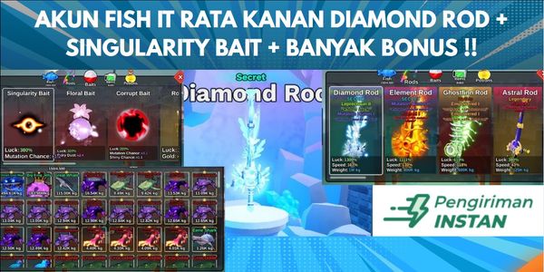 Akun Endgame OP Diamond Rod + Singularity Bait | Fish It