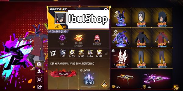 FF PRIME6 ACCOUNT SKINCOLLABNARUTO 7VOGUN1OTWMAX SG2BERSKINGG STUDENTFUNDS