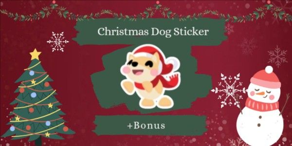 Christmas Dog Sticker + Bonus