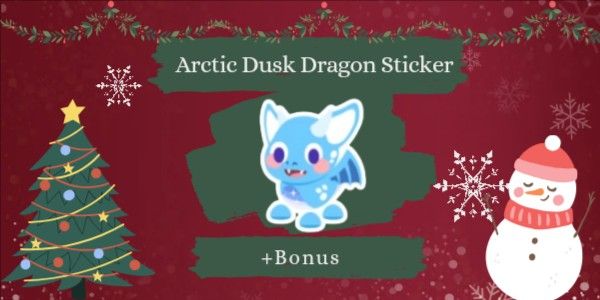 Arctic Dusk Dragon Sticker + Bonus