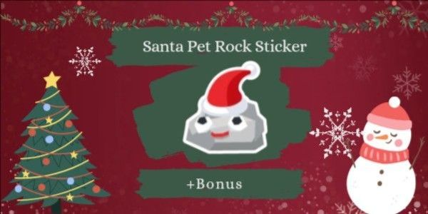 Santa Pet Rock Sticker + Bonus