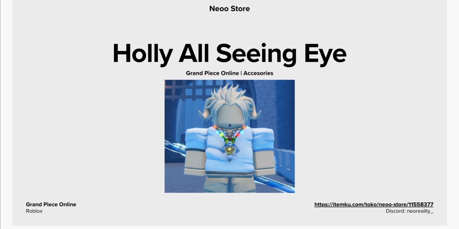 Item Roblox All Seeing Eye - Grand Piece Online - Neuf 2025