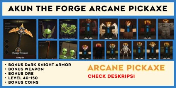 Akun The Forge Pickaxe [Bonus Armor + Bonus Weapon + Bonus Gold]
