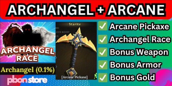 Akun The Forge [Archangel + Arcane Pickaxe + Bonus Gold + Bonus Weapon + Bonus Armor + Bonus Item]