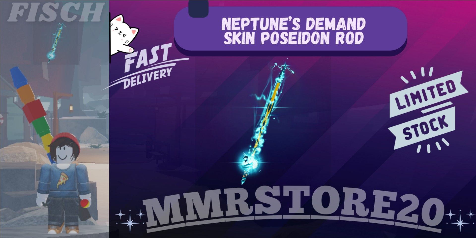Fallen Rod Skin Beli Item Neptune's Demand | Skin Rod Limited | Skin Poseidon Rod ...