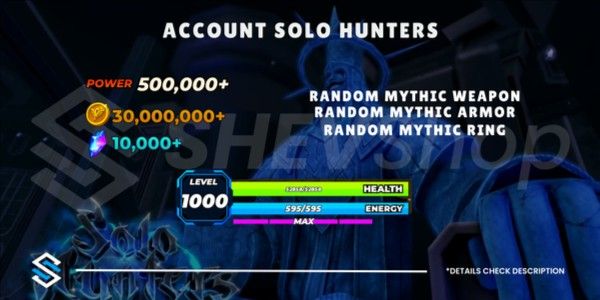SOLO HUNTERS ACCOUNT - MAX LEVEL