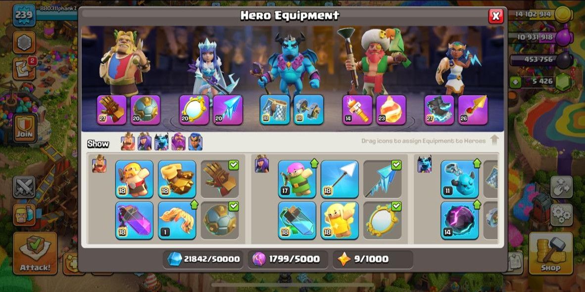 PAINTER SCENERY | GOOD ACCOUNT | DEFF 98% MAX | TH17 ALMOST | EXP 239 | 880311phankz | HERO 100 100 72 75 50 | GEMS 5426 | CN 2000 3