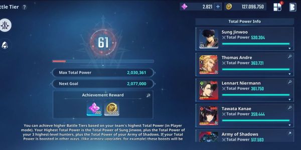 ACCOUNT 600+ SSR BATTLE TIER 61 POWER 2M + 34 PAID SKINS + 41 LIMITED SKINS + 3 HUNTER COLLAB FRIEREN + SJW POWER 530K ATTACK 56K