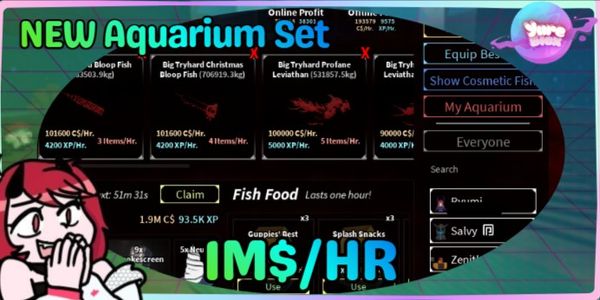 Aquarium Set 1M/HR, With Food, 10 Slot