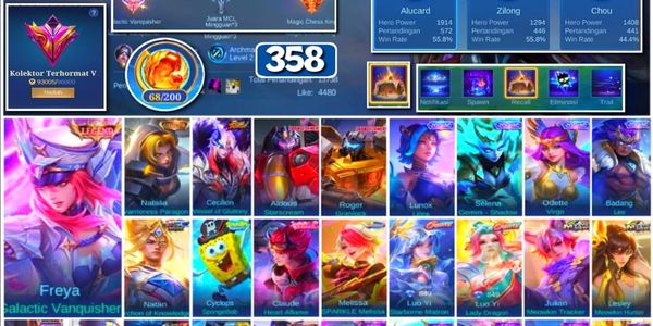 #3507 | 358 Skins | Legend Freya | Collector Natalia | Soul Vessels Cecilion | Transformers Aldous Roger | SpongeBob | KoF Karina | Many Limited