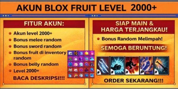 Blox Fruit Account Level 2000+[2 MYTHICAL FRUIT IN INVENTORY] - BLOX FRUIT