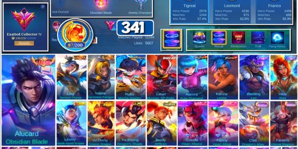  #3577 | 341 Skins | Legend Alucard | Collectors Ling Natalia | Aspirant Ruby | Ducati Irithel | Prime