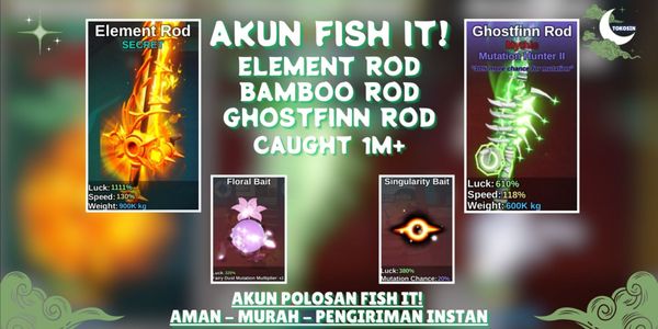 AKUN ELEMENT ROD + GHOSTFINN ROD + SINGULARITY BAIT + FLORAL BAIT | DATPOL | FISH IT!