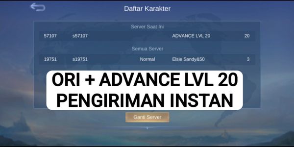 Smurf Account + Advance Server LVL 20 Mobile Legends