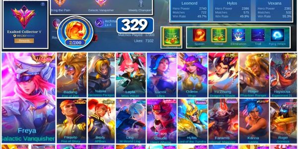 #3609 | 329 Skins | Legend Freya | Collectors Badang Natalia | Aspirant Layla | M-World Ling | Transformers