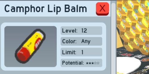 Bee Swarm Simulator - Camphor Lip Balm (1.06 Pepper Patch )