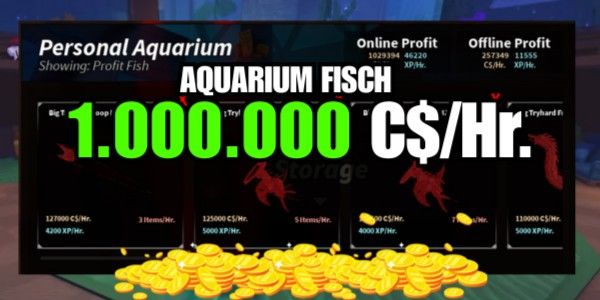 Aquarium Fish 1M/Hours With Food, Full Slot
