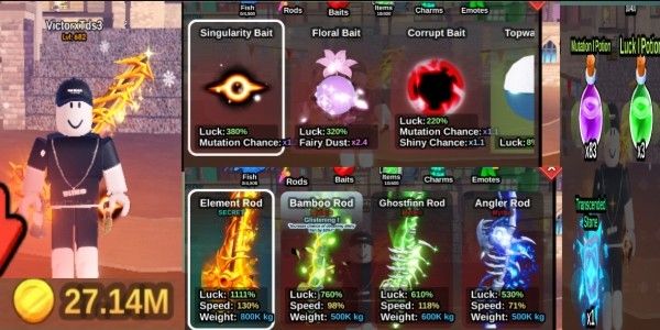 Element Rod Account + Singularity Bait Many Bonuses