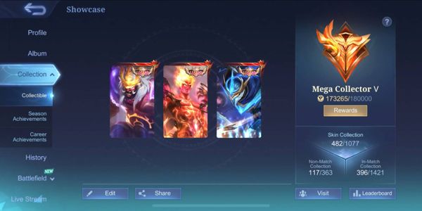 Skin 482 / 3 Legend 5 Collector / 11.11 Hayabusa Wanwan / 49 Epic (Inc Limit) / Aspirant, Transform, KOF #MS001
