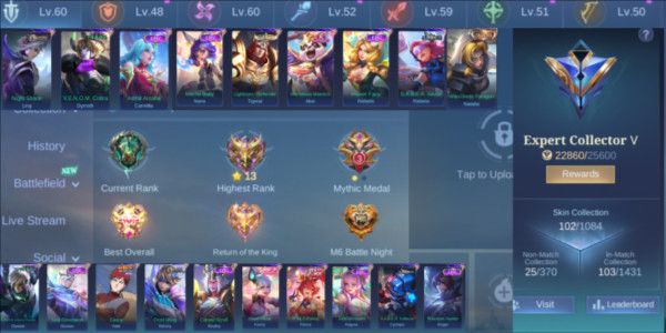 (177) Akun Mlbb Emblem Gg Tinggal Poles, Col Nata, Skin Deluxe 18