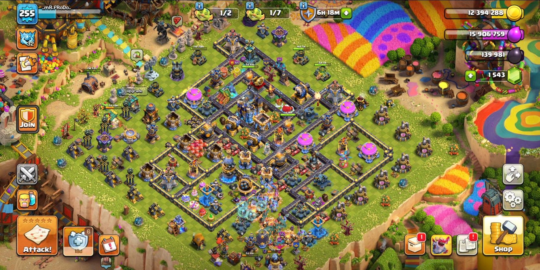 SCENERY PAINTER | MAX GUARDIANS | MAX DEFF WALL | TH18 SEMI MAX | EXP 255 | MR Frodo | HERO 81 103 83 68 55 9 | GEMS 1543 | CN 500