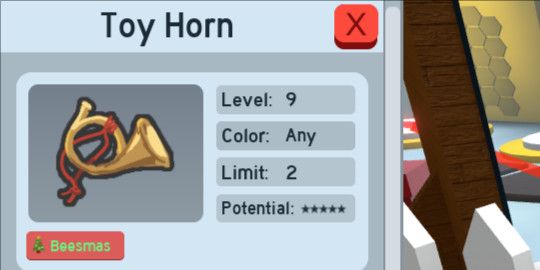 Bee Swarm Simulator - Toy Horn (2 BAP) Beequip - Fully waxed