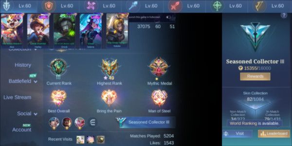 (212) Akun Mlbb Emblem Max Col Natalia, SKin Epic Selena, Skin delux 4