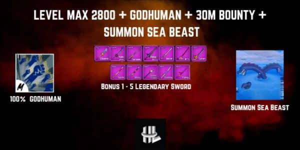 Blox Fruit Account 30M Bounty + Godhuman + Summon Sea Beast