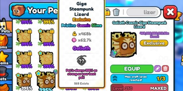 {ALL WORLD} Giga Steampunk Lizard 395% 468B Stat