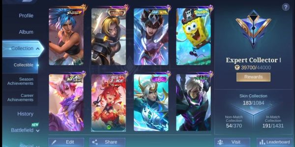 HERO 114 EMBLEM MAX + P.ACE FANNY + SEIYA BADANG + SPONGEBOB + 16 EPIC SKINS + GAARA VALE + ANNIVERSARY AKAI