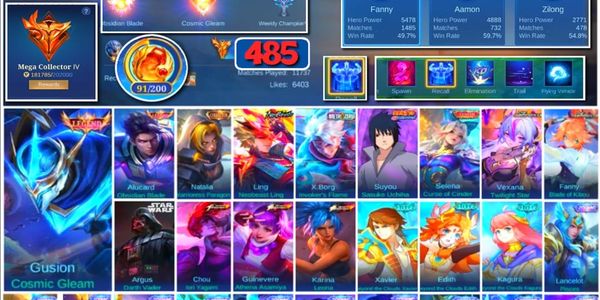 #3681 | 485 Skins | 2 Legends | Collector Natalia | Neobeast Ling | Sasuke | Zenith Selena | Aspirant