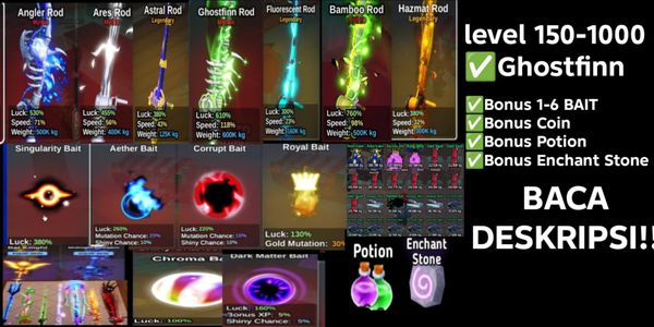 Akun Fish It [Bonus Rod + Bonus Bait + Bonus Coin]