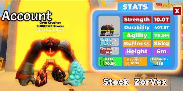 Akun Very Op || Rebirth 18,980 || Strength 10T || Durability 350T || Have 1000 Pet 100%