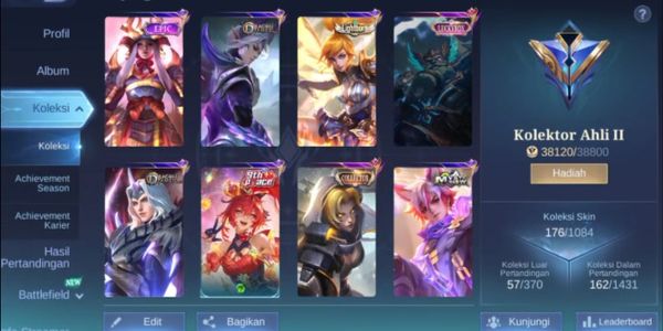 HERO 113 EMBLEM MAX + P.ACE FANNY + LIGHTBORN FANNY + LUCKYBOX FRANCO + EPIC LANCELOT LING LUNOX FREYA URANUS MOSKOV + MEOW JULIAN