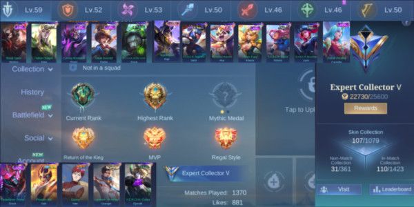 (154) Akun Mlbb Emblem GG tinggal poles, Seiya Valir Phoenix Ikki, Luckybox Kaja, Skin Deluxe 16