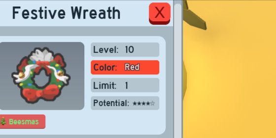 Bee Swarm Simulator - Festive Wreath (7 Md + 1 hah) Beequip