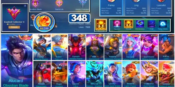 #3632 | 348 Skins | Legend Alucard | 5 Collectors | Zenith Vexana | Transformers Aldous Roger