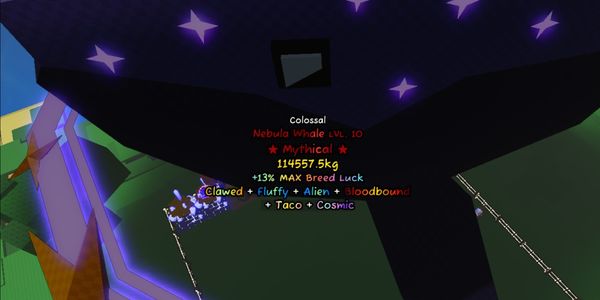 Colossal Nebula Whale LVL10 (Alien+Fluffy+Clawed+Gold+Albino+Taco+Bloodbound+Volcanic)Flyable Rideable